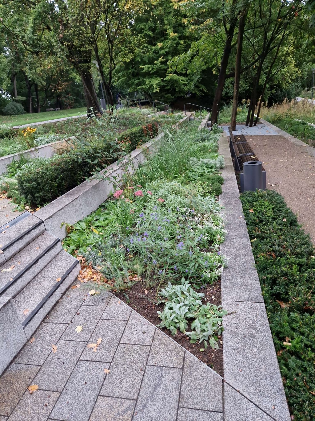 Begrünung der Sitzflächen